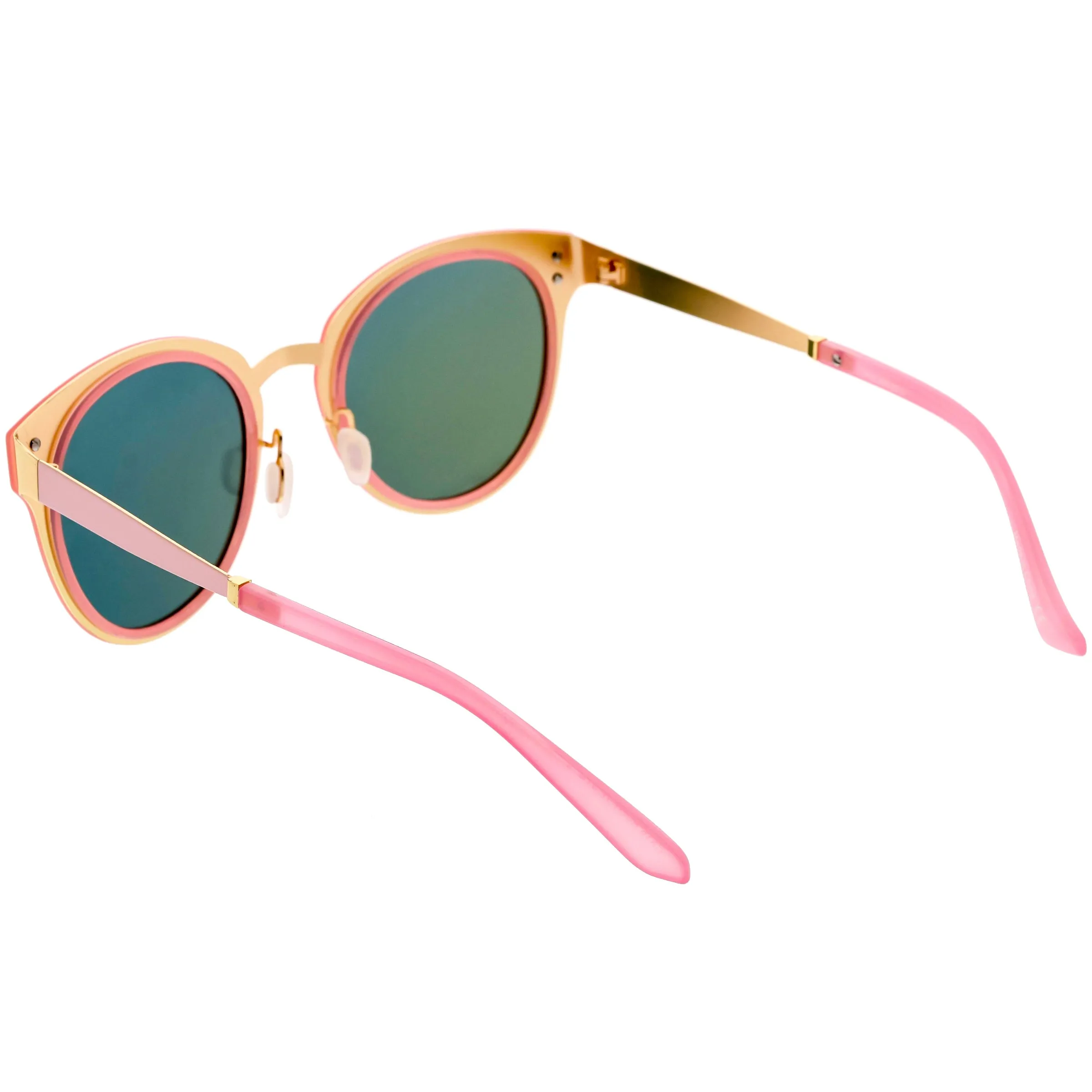 Women's Premium Horned Rim Mirrored Polarized Lens Sunglasses C830