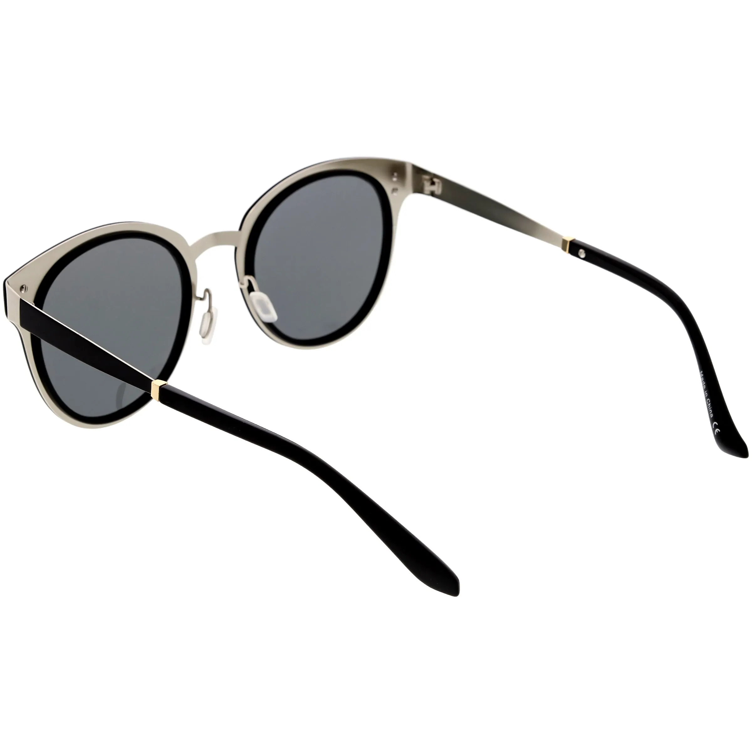 Women's Premium Horned Rim Mirrored Polarized Lens Sunglasses C830