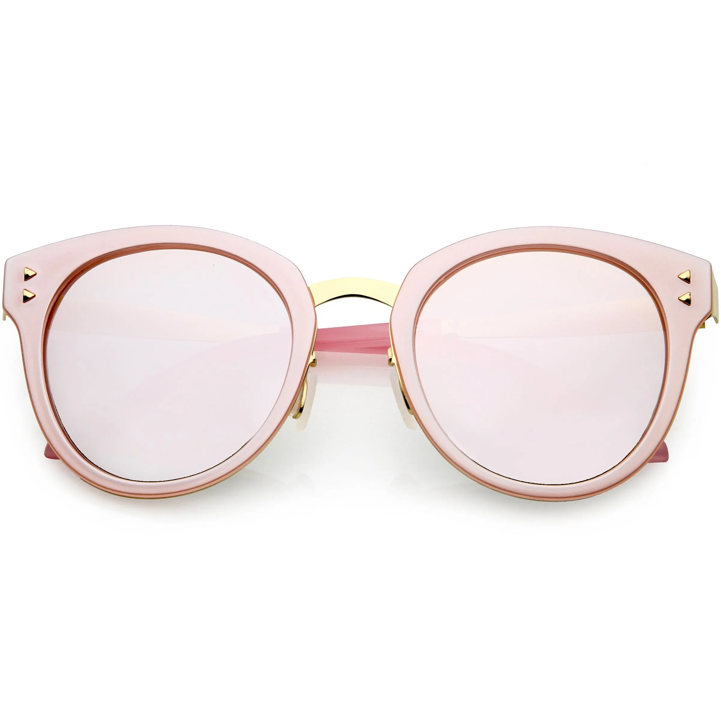 Women's Premium Horned Rim Mirrored Polarized Lens Sunglasses C830