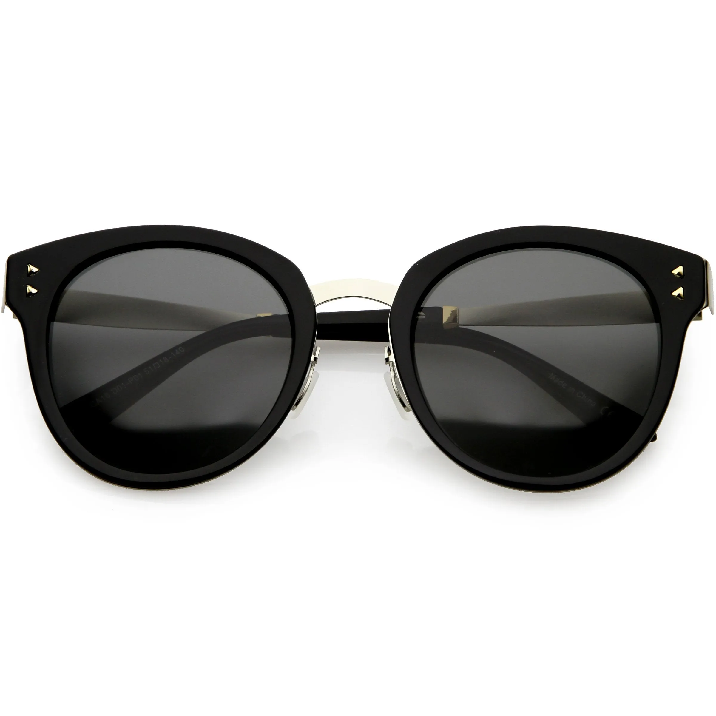 Women's Premium Horned Rim Mirrored Polarized Lens Sunglasses C830