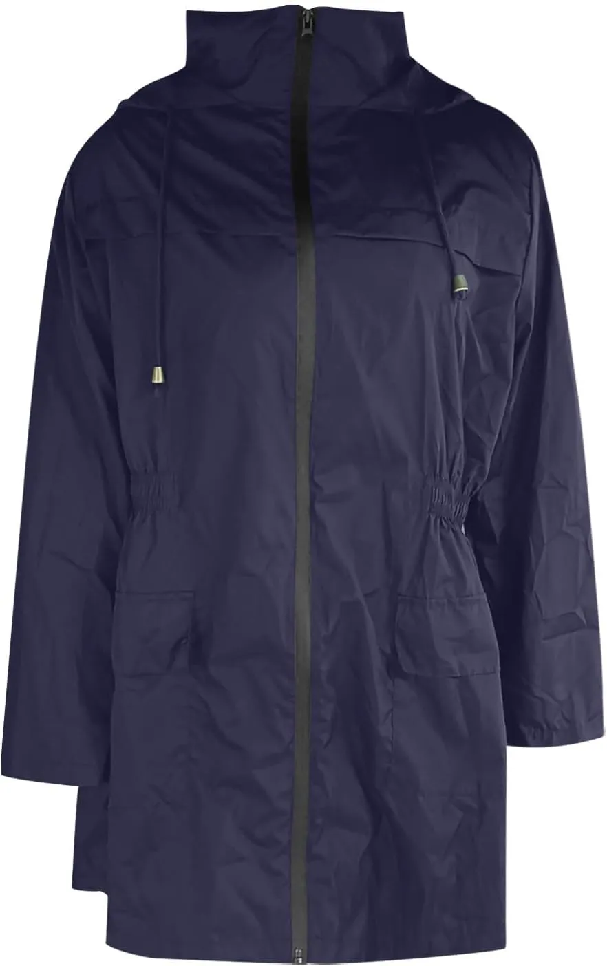 Women's Rain Jacket Plus Size Lightweight Raincoat with Hood Waterproof Outdoor Jackets Fashion Casual Windbreaker