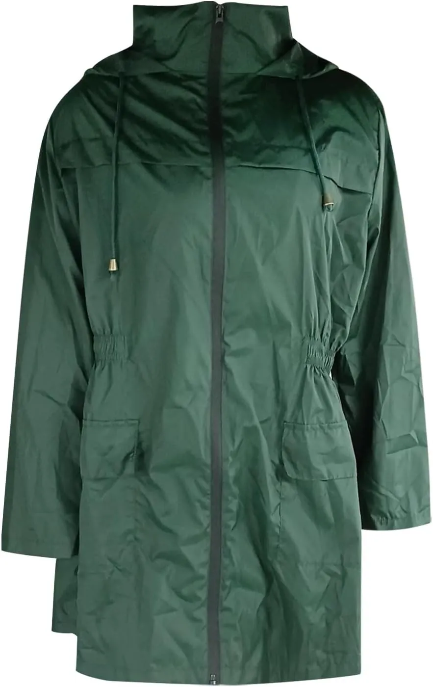 Women's Rain Jacket Plus Size Lightweight Raincoat with Hood Waterproof Outdoor Jackets Fashion Casual Windbreaker