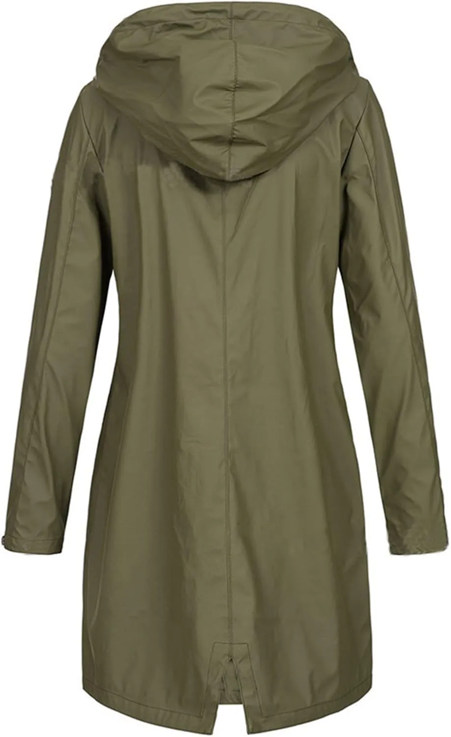 Womens Rain Jacket with Hood Button Windbreaker Plus Size Casual Overcoat Travel Jackets with Pockets