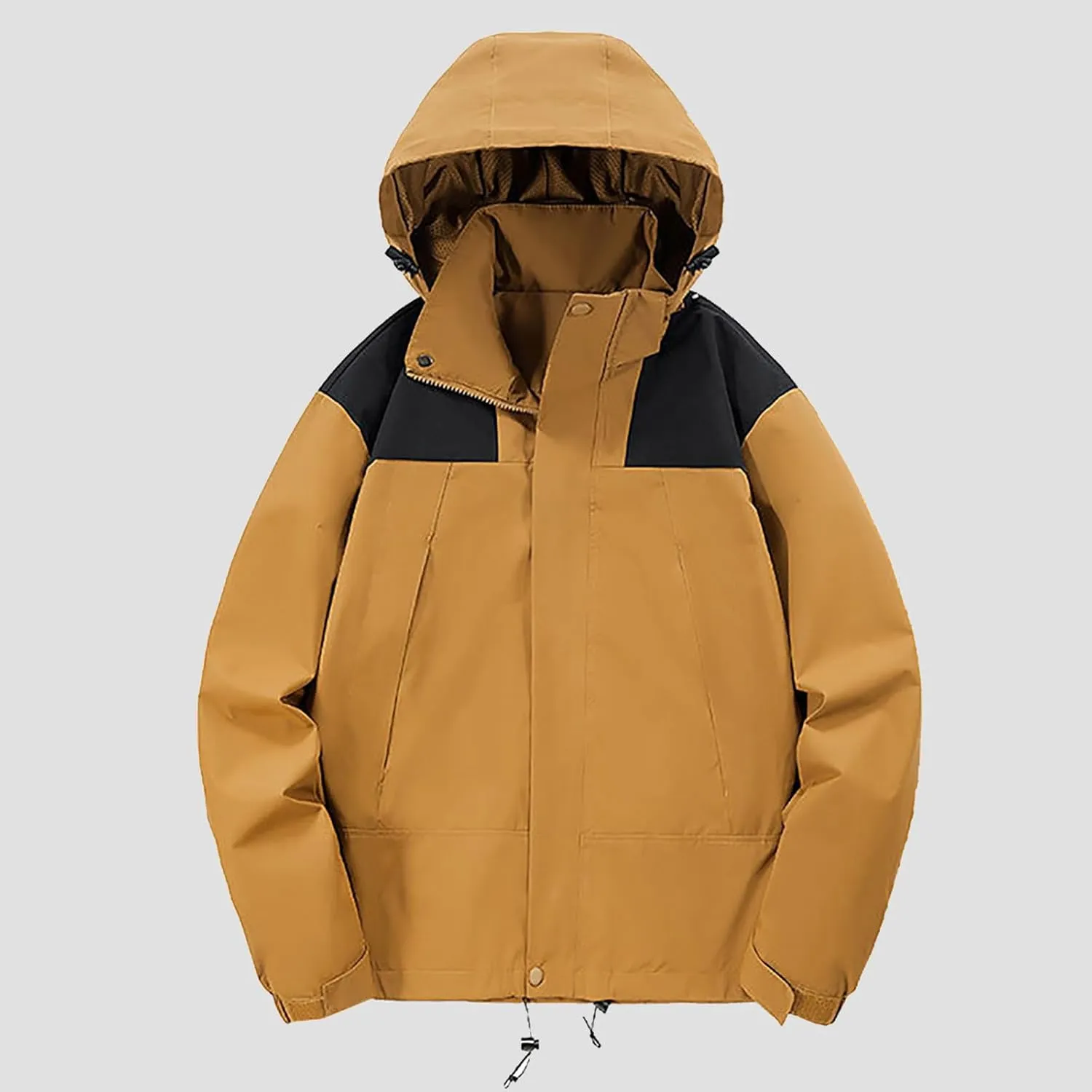 Womens Rain Jacket with Hood Packable Plus Size Waterproof Trench Coat Winter Warm Top Color Block Jackets for Women