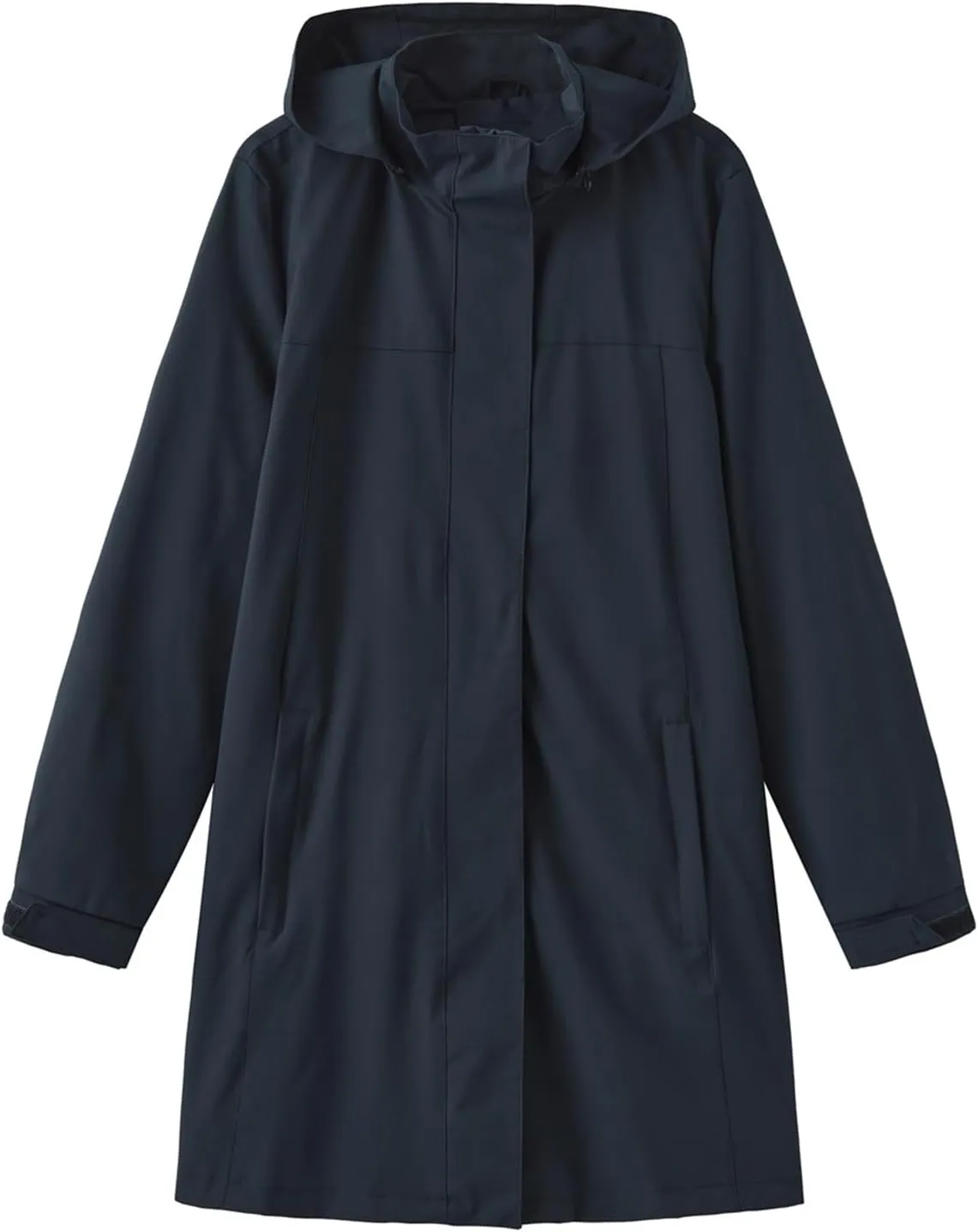 Women's Raincoat Waterproof Detachable Hooded Trech Coat Zipper Active Windbreaker Outdoor Jackets