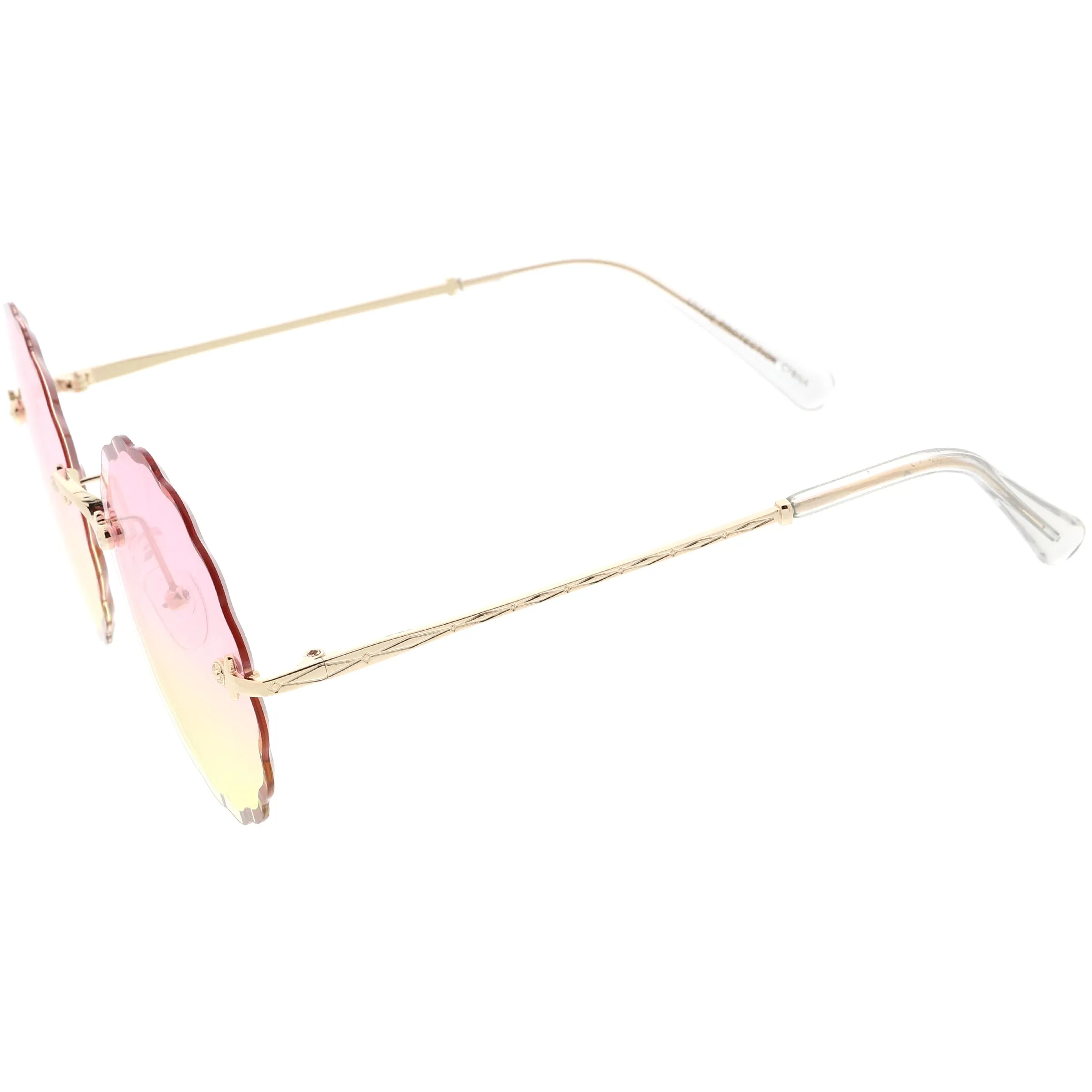 Women's Retro 1970's Round Gradient Gem Lens Sunglasses C983