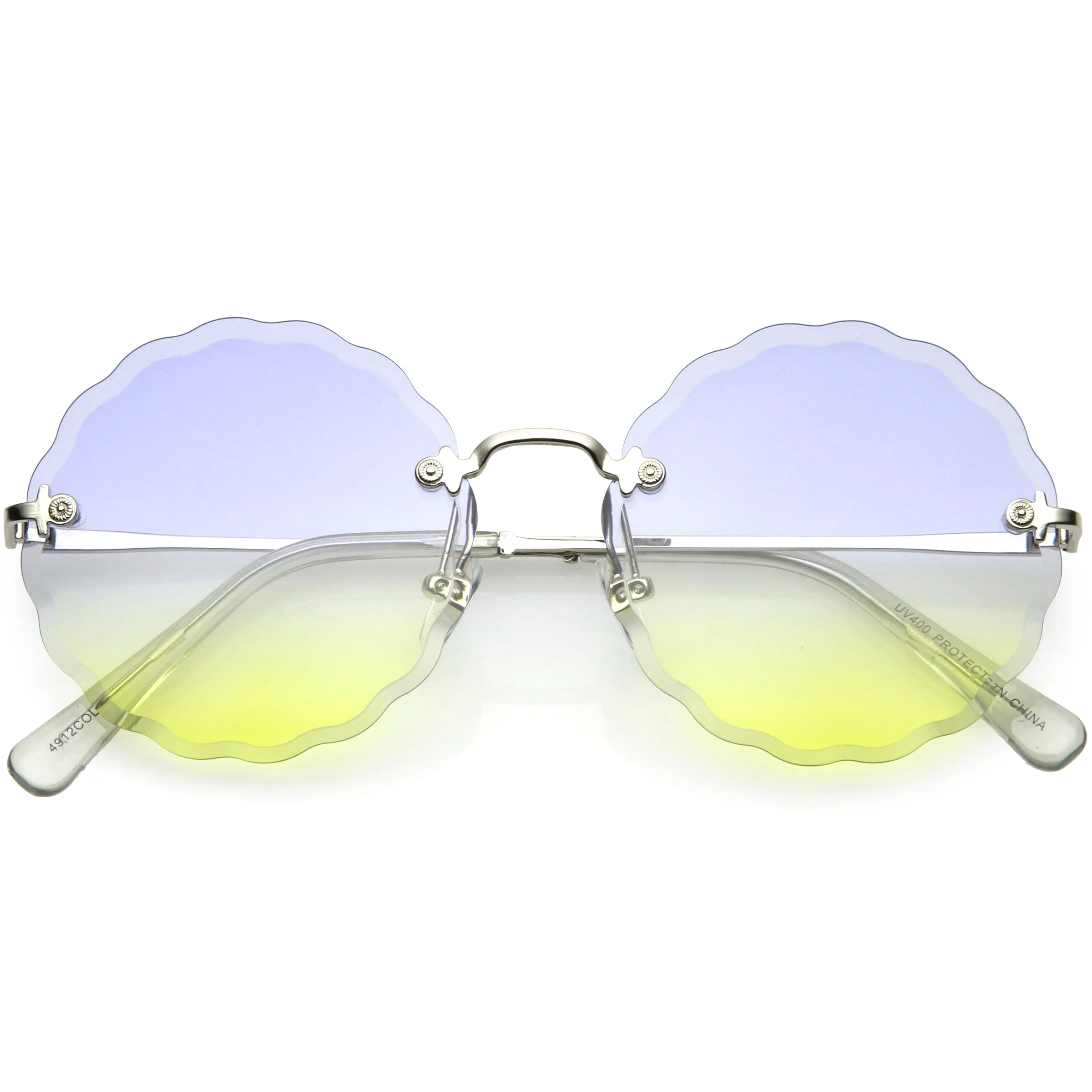 Women's Retro 1970's Round Gradient Gem Lens Sunglasses C983