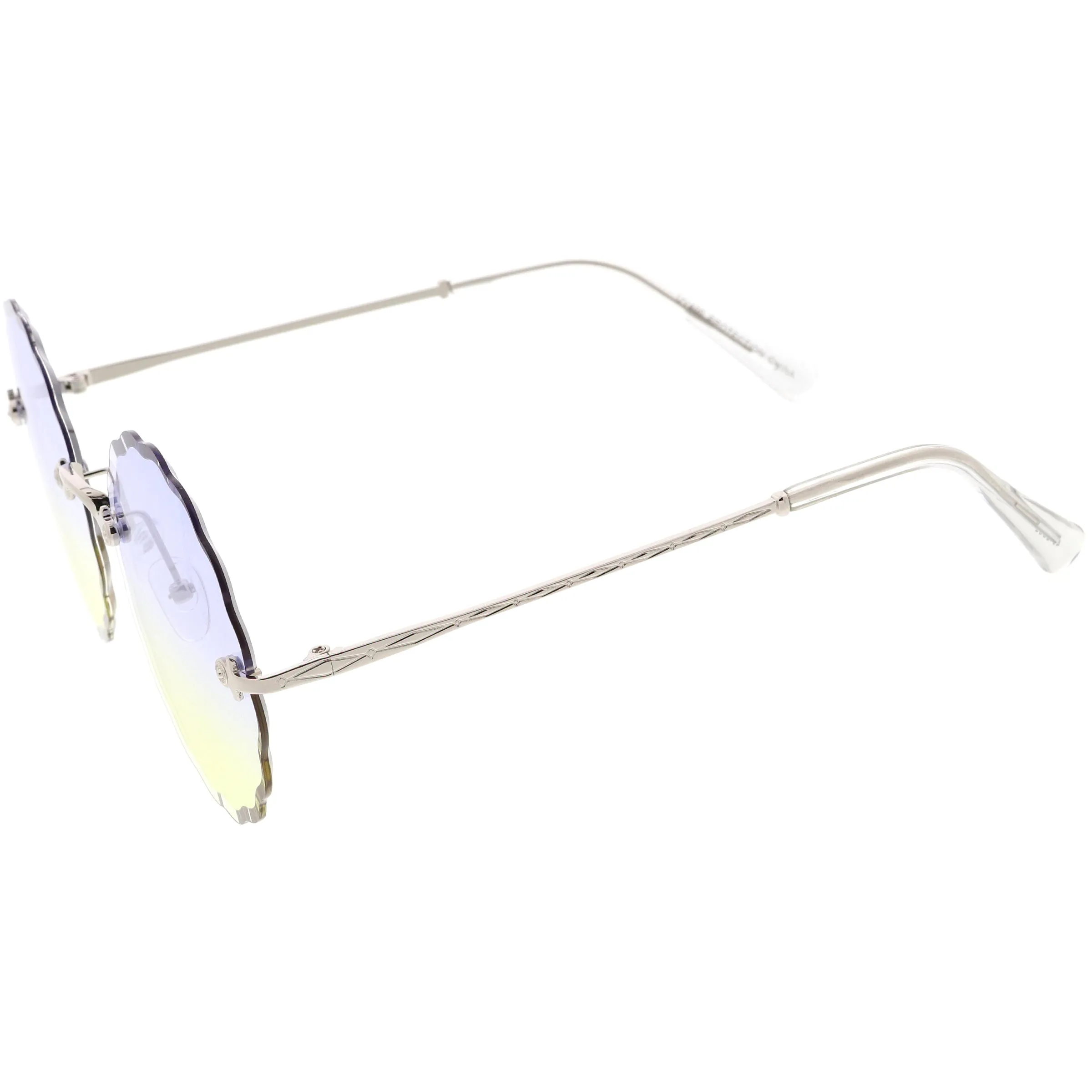 Women's Retro 1970's Round Gradient Gem Lens Sunglasses C983