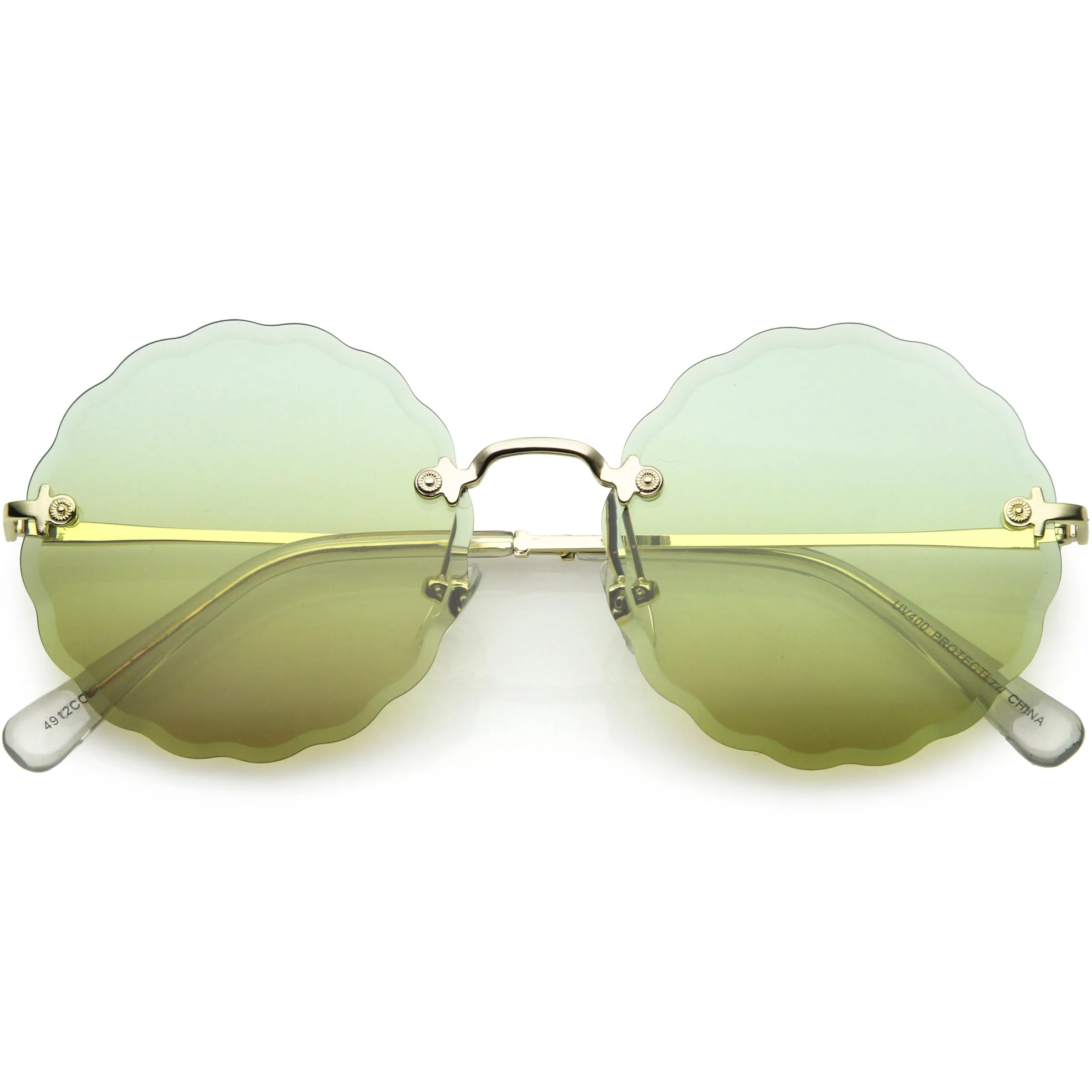 Women's Retro 1970's Round Gradient Gem Lens Sunglasses C983