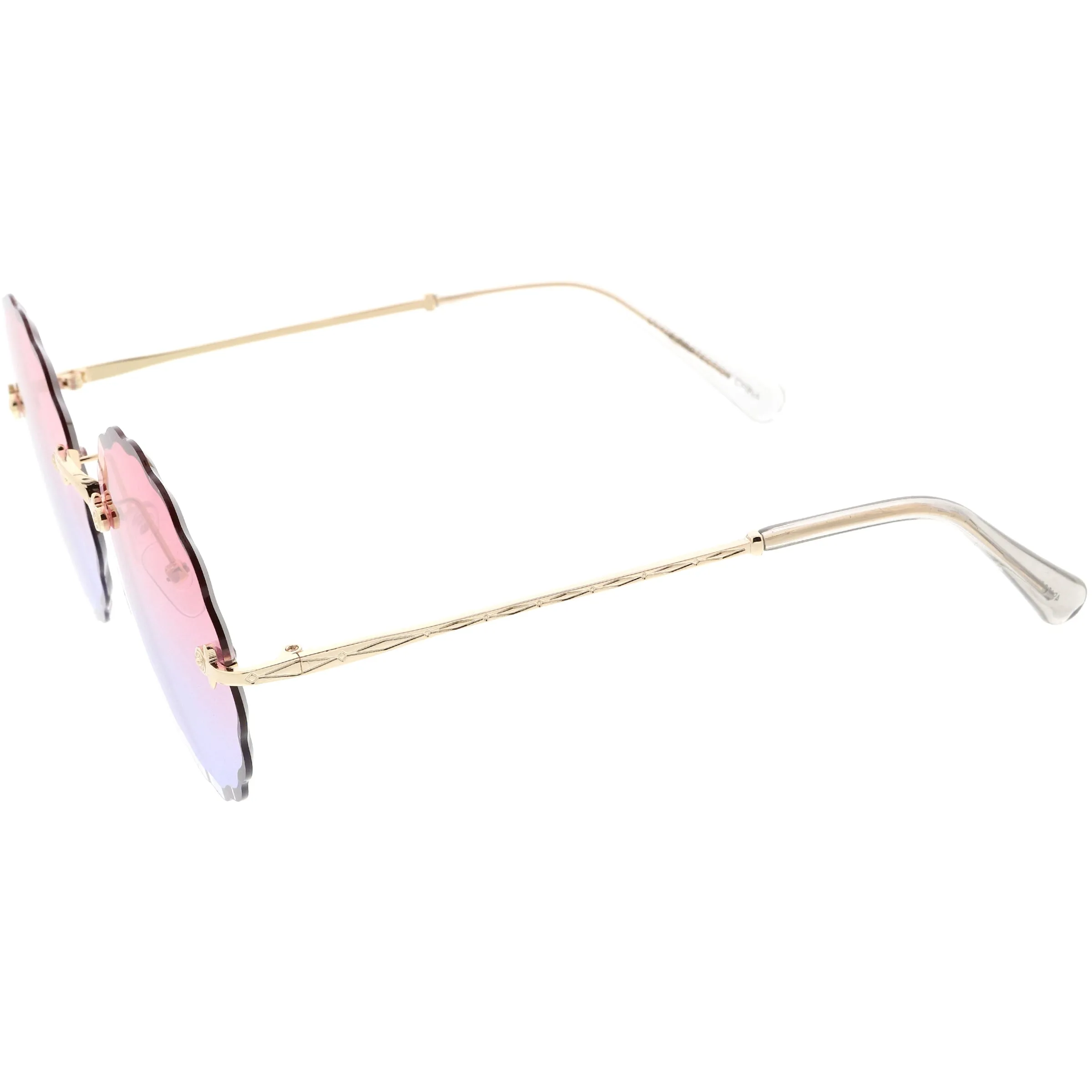 Women's Retro 1970's Round Gradient Gem Lens Sunglasses C983