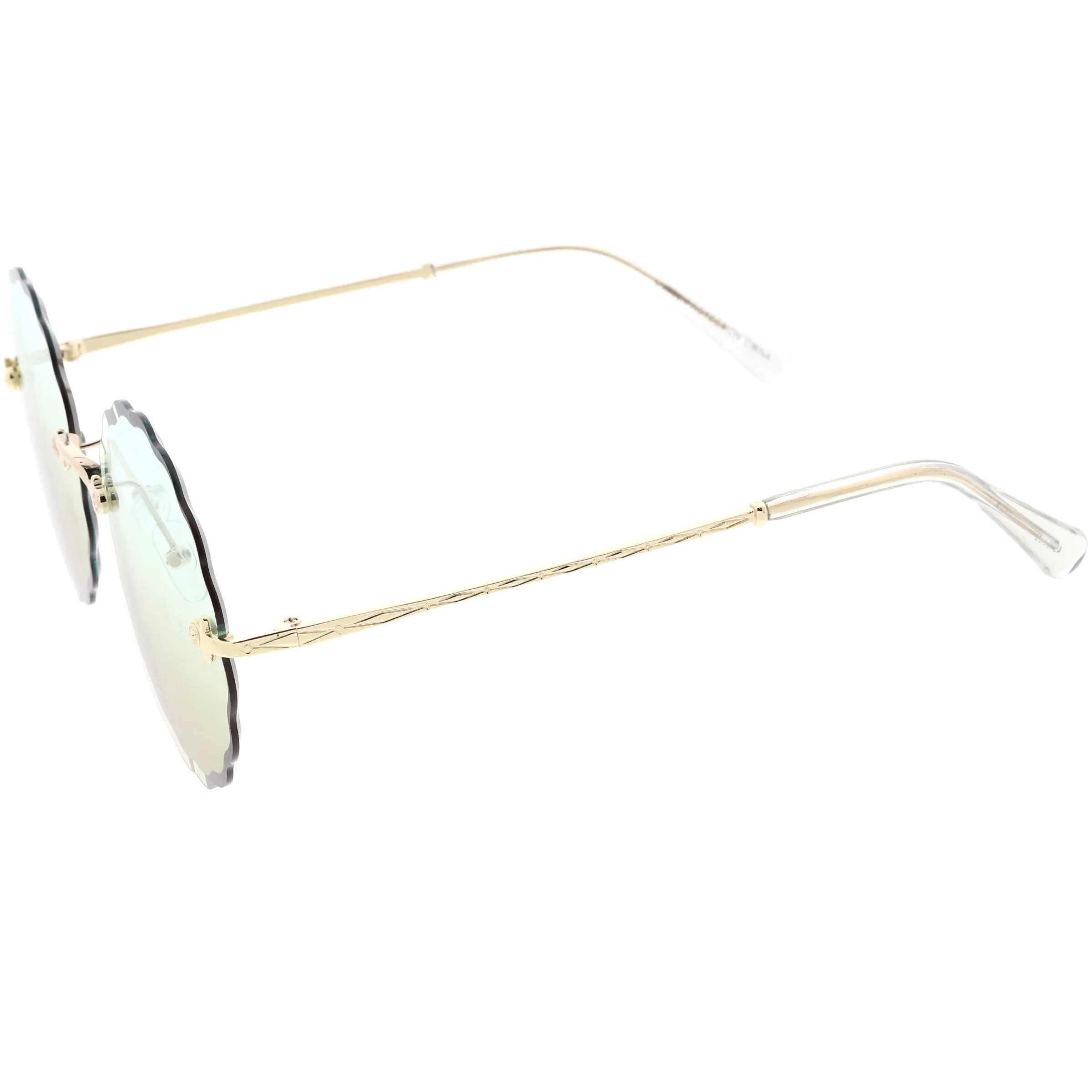 Women's Retro 1970's Round Gradient Gem Lens Sunglasses C983