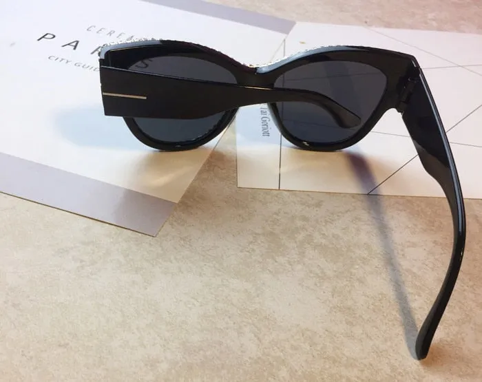 Women's Round Bling Diamond UV400 Luxury Eyewear Cateye Sunglasses