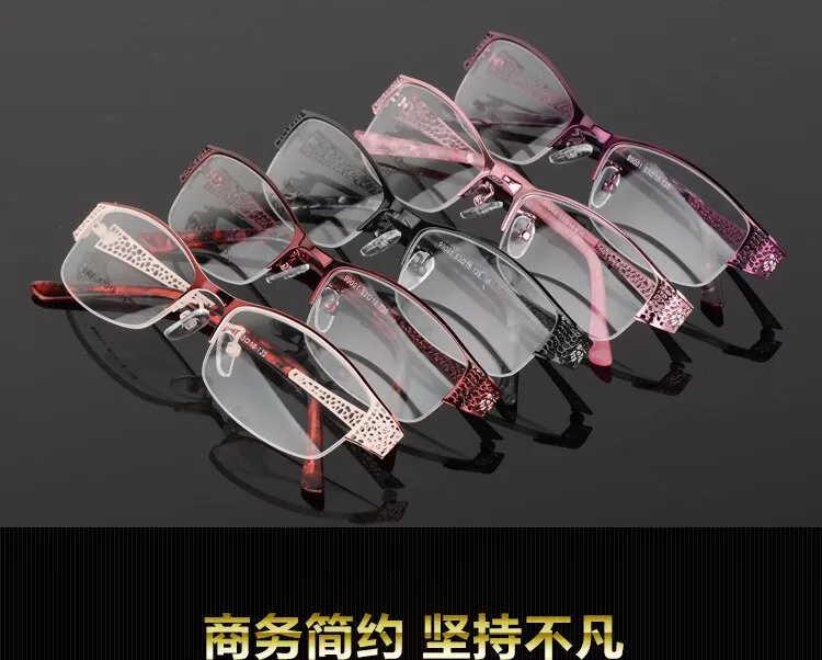 Women's Semi Rim Alloy Frame Eyeglasses 99001
