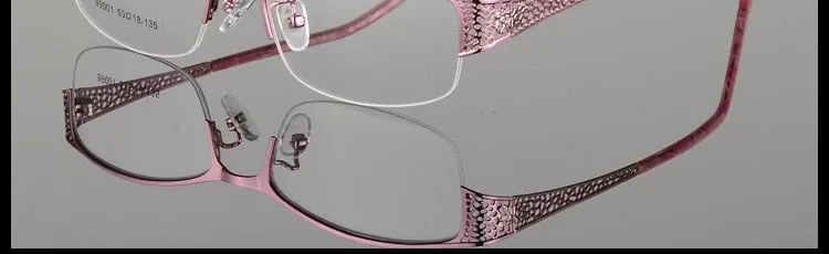 Women's Semi Rim Alloy Frame Eyeglasses 99001