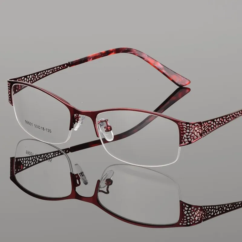 Women's Semi Rim Alloy Frame Eyeglasses 99001