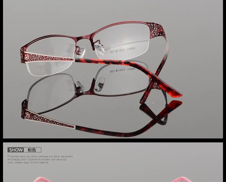 Women's Semi Rim Alloy Frame Eyeglasses 99001