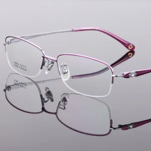 Women's Semi Rim Titanium Frame Eyeglasses Lr6624