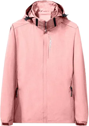 Women's Softshell Jacket with Hood Mesh Lined Lightweight Breathable Waterproof Windbreaker Hiking Outdoor Jackets