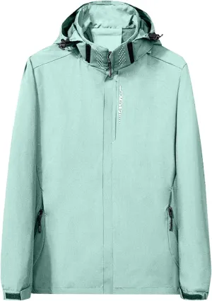 Women's Softshell Jacket with Hood Mesh Lined Lightweight Breathable Waterproof Windbreaker Hiking Outdoor Jackets