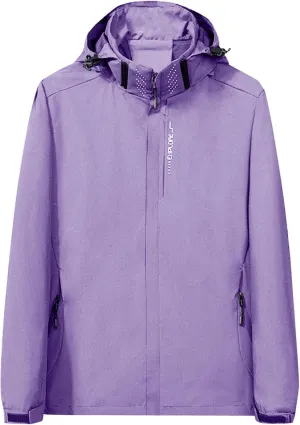 Women's Softshell Jacket with Hood Mesh Lined Lightweight Breathable Waterproof Windbreaker Hiking Outdoor Jackets