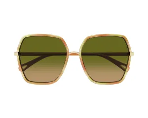 Women's Square Sunglasses Green/Orange - Chloé