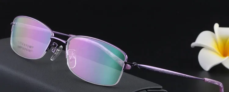 Women's Titanium Semi Rim Frame Eyeglasses Lr8957