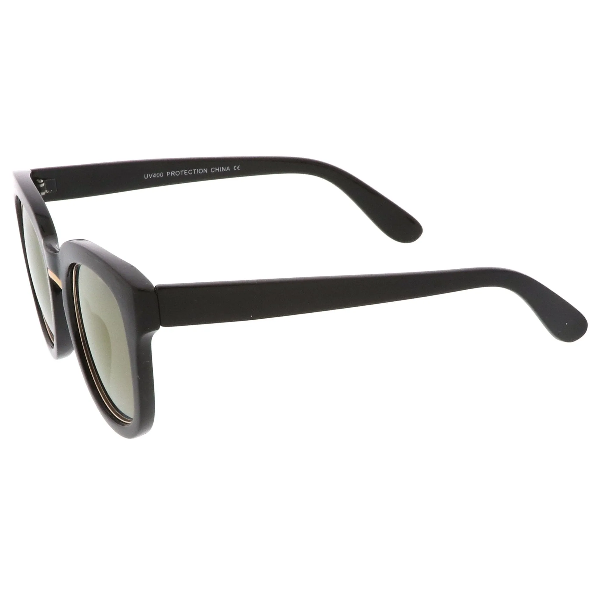 Women's Trimmed Lens Horned Rim Sunglasses A782