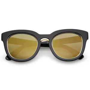 Women's Trimmed Lens Horned Rim Sunglasses A782