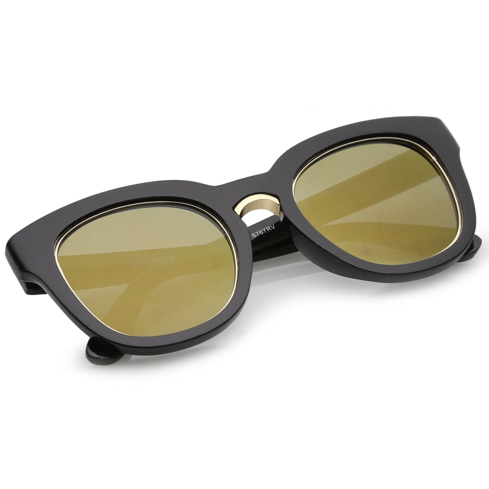Women's Trimmed Lens Horned Rim Sunglasses A782
