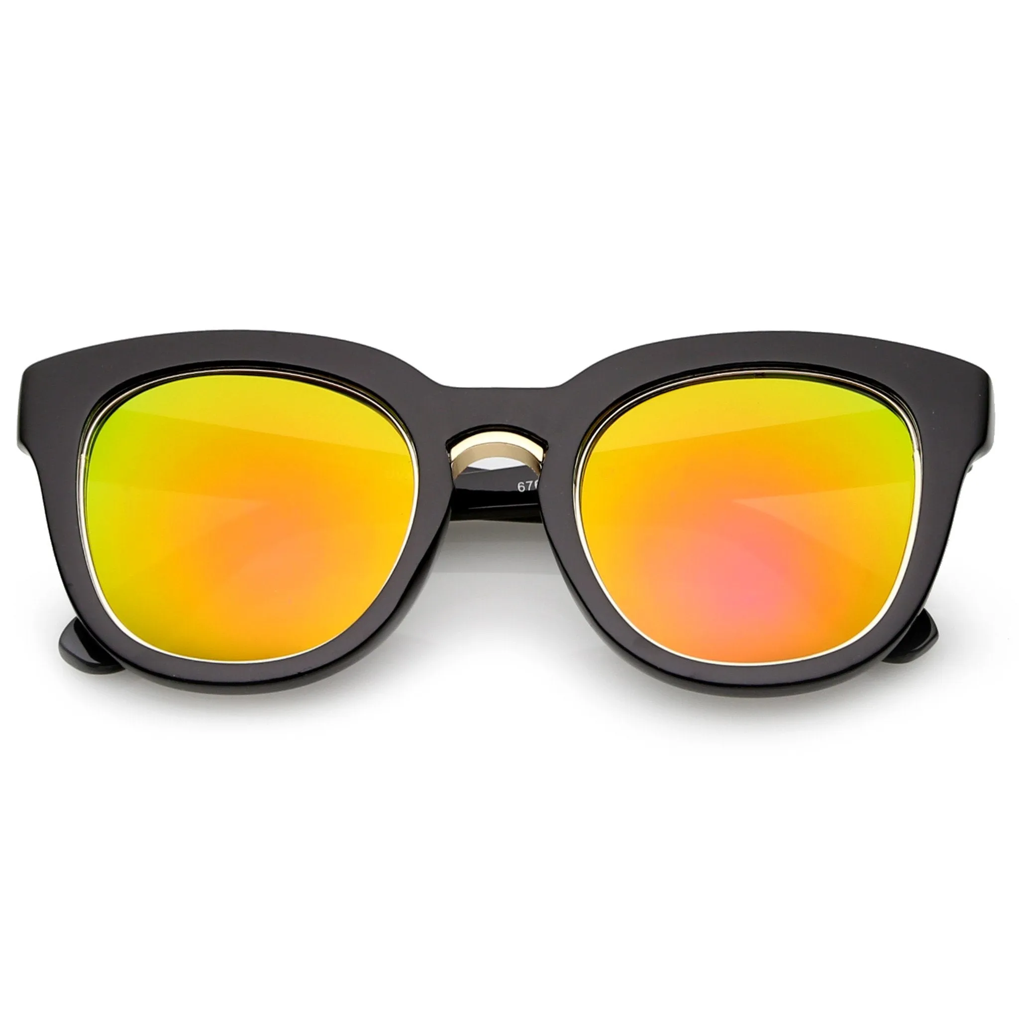 Women's Trimmed Lens Horned Rim Sunglasses A782