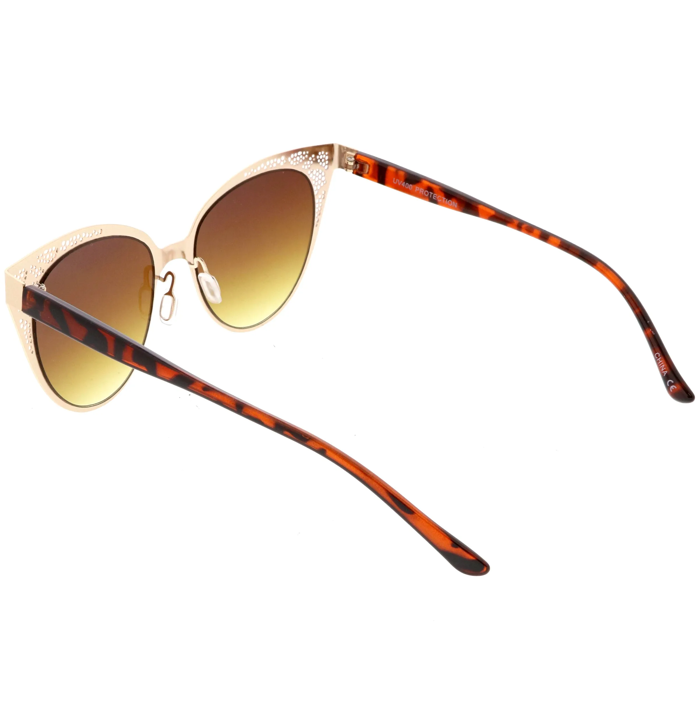 Women's Vintage Lace Design Gradient Lens Cat Eye Sunglasses C314
