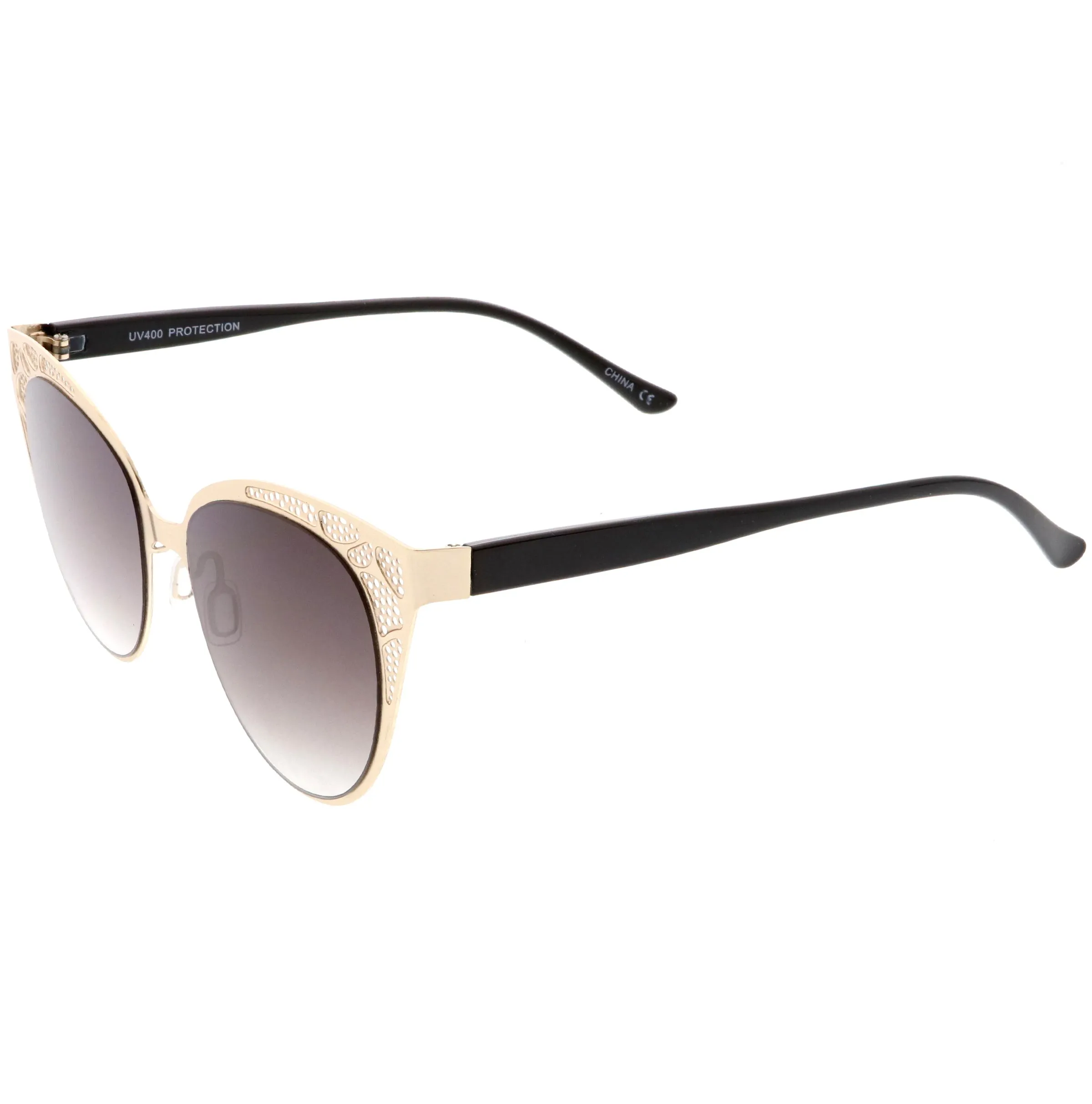Women's Vintage Lace Design Gradient Lens Cat Eye Sunglasses C314