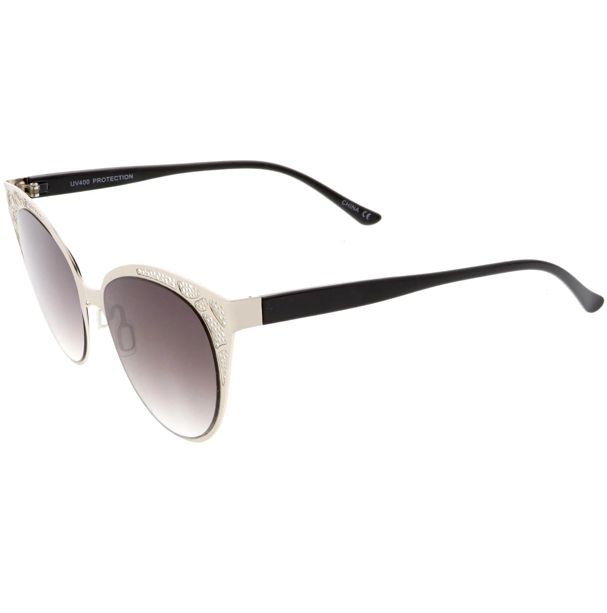 Women's Vintage Lace Design Gradient Lens Cat Eye Sunglasses C314