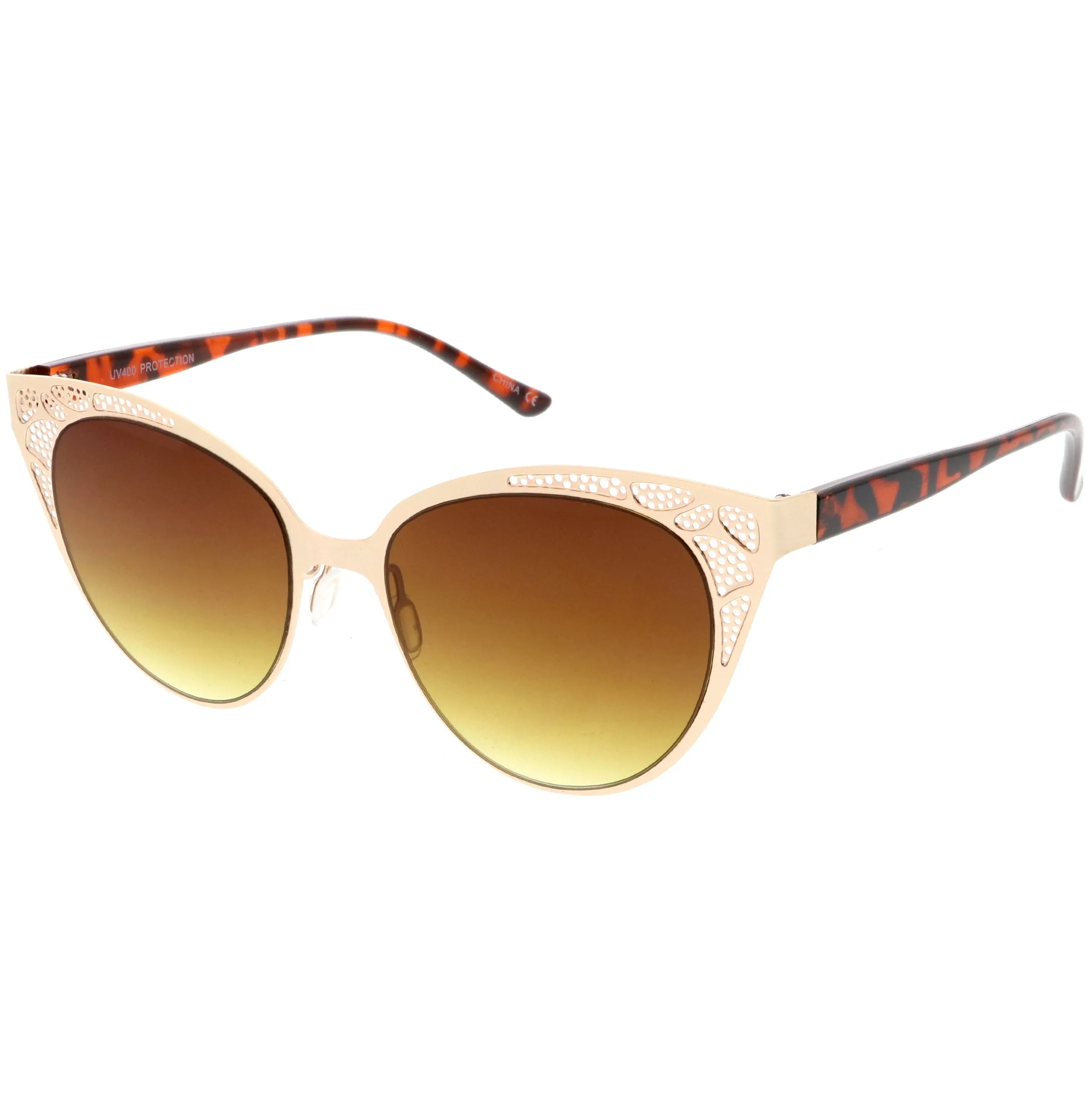 Women's Vintage Lace Design Gradient Lens Cat Eye Sunglasses C314