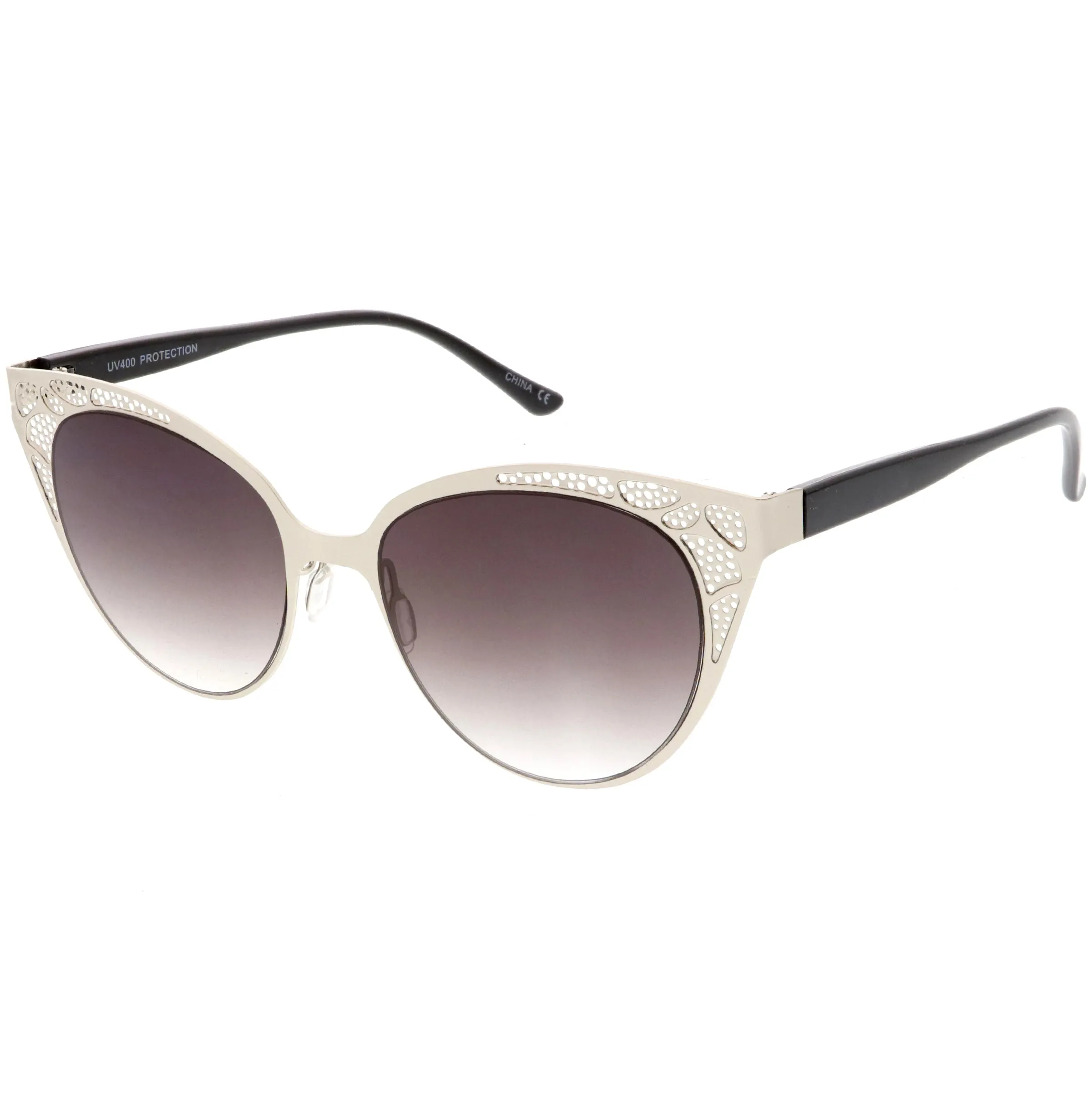 Women's Vintage Lace Design Gradient Lens Cat Eye Sunglasses C314