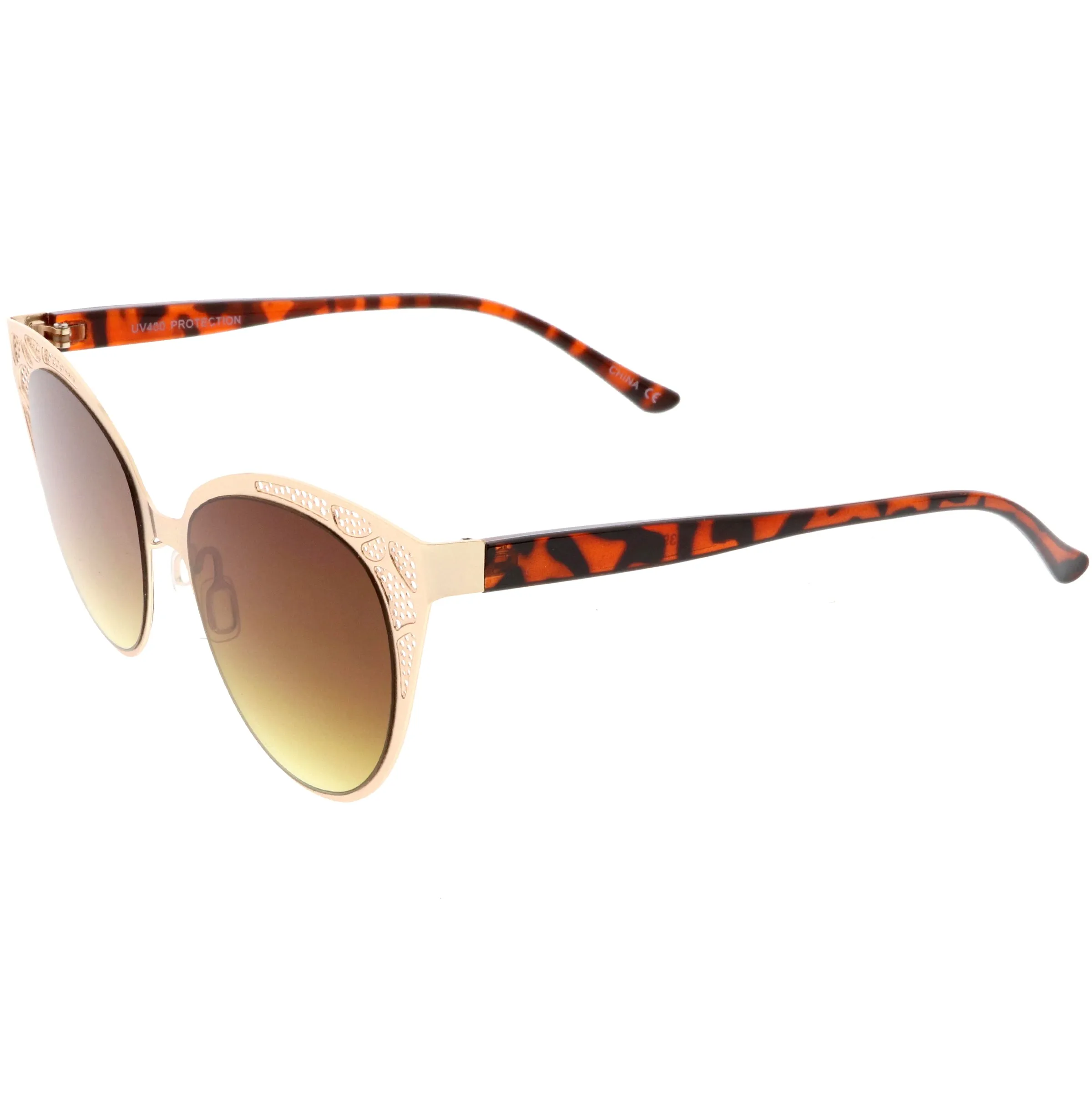 Women's Vintage Lace Design Gradient Lens Cat Eye Sunglasses C314