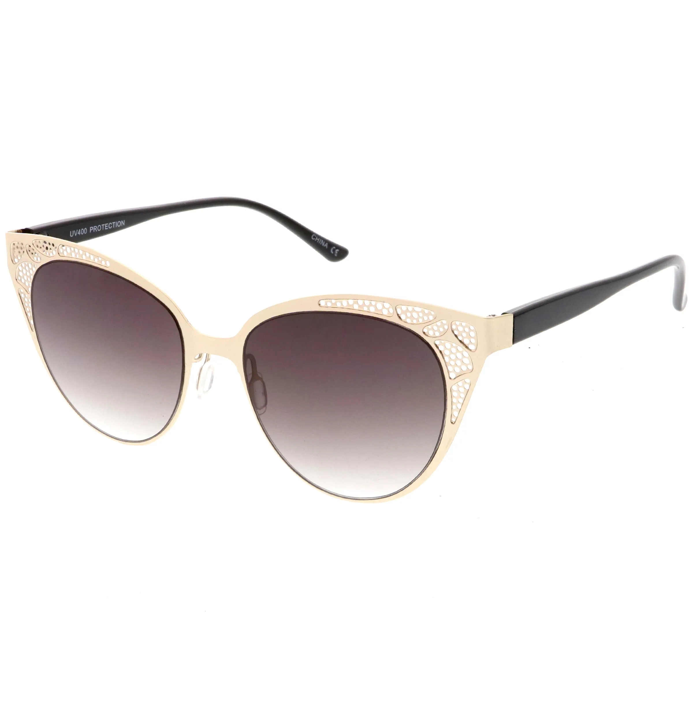 Women's Vintage Lace Design Gradient Lens Cat Eye Sunglasses C314