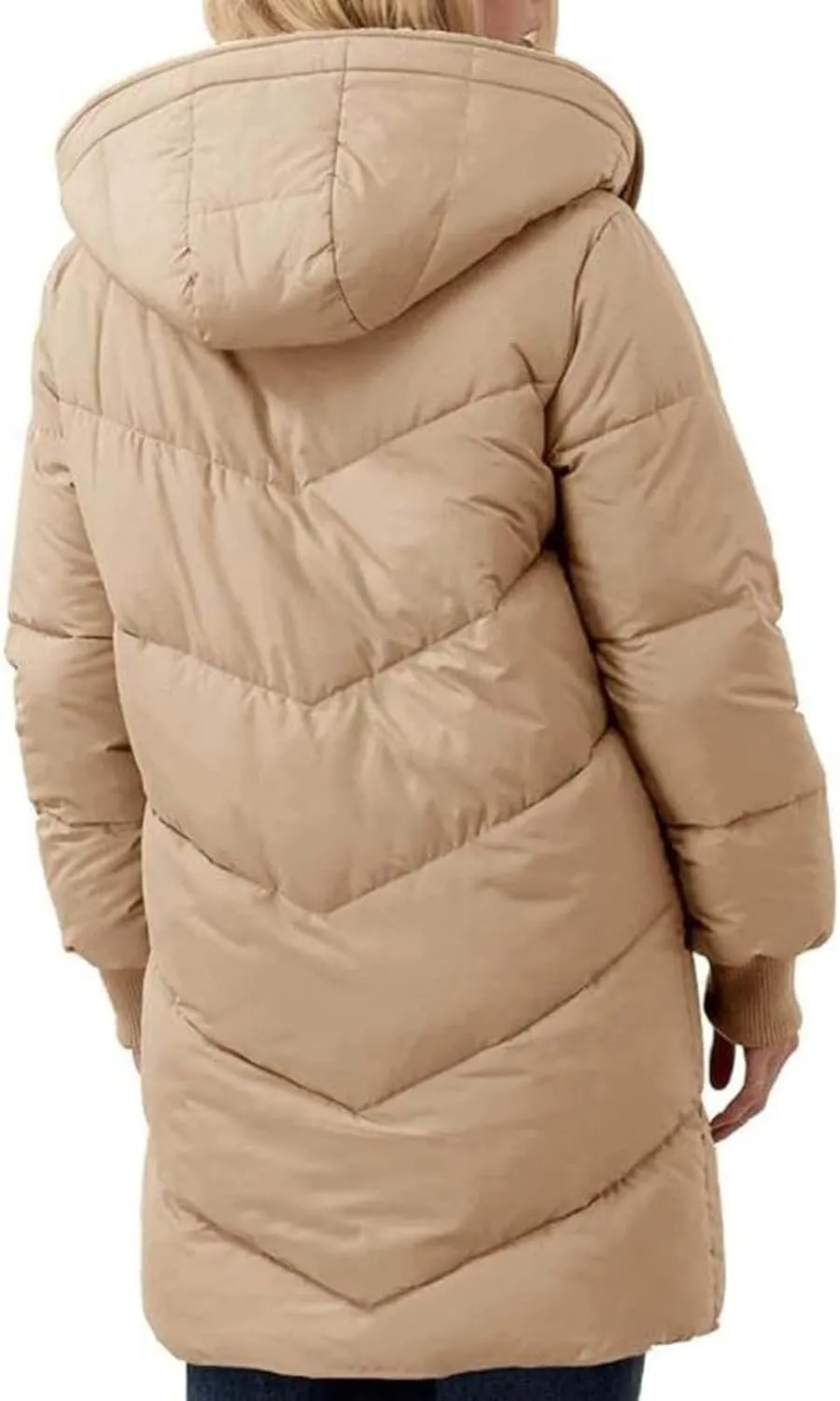 Womens Winter Coat Jacket Fleece Lined Long Sleeve Outwear Full Zipper Solid Coat Winter Warm Down Jacket with