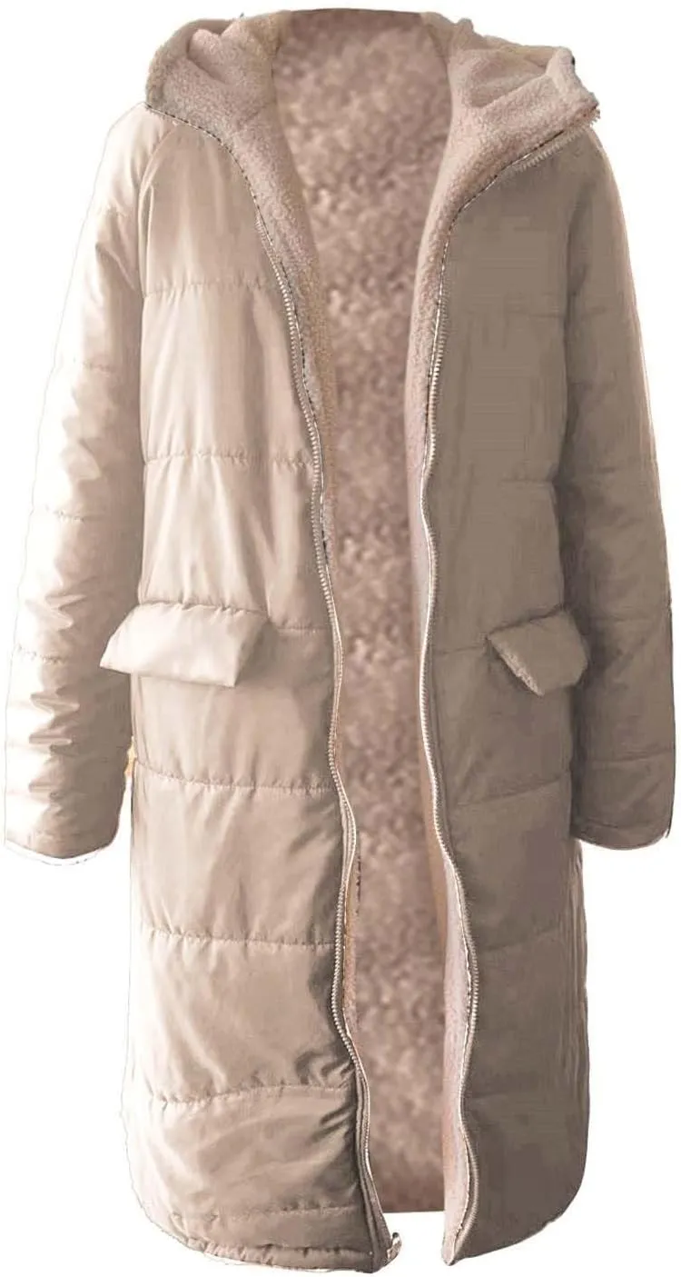 Womens Winter Jacket Jacket Hooded Puffer Jacket Lightweight Winter Coat Hooded Maxi Length Winter Jackets for Women