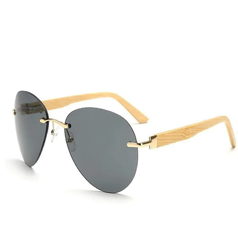 Wooden Sunglasses Mirrored Retro Style