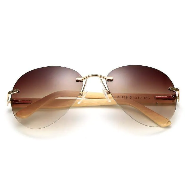 Wooden Sunglasses Mirrored Retro Style