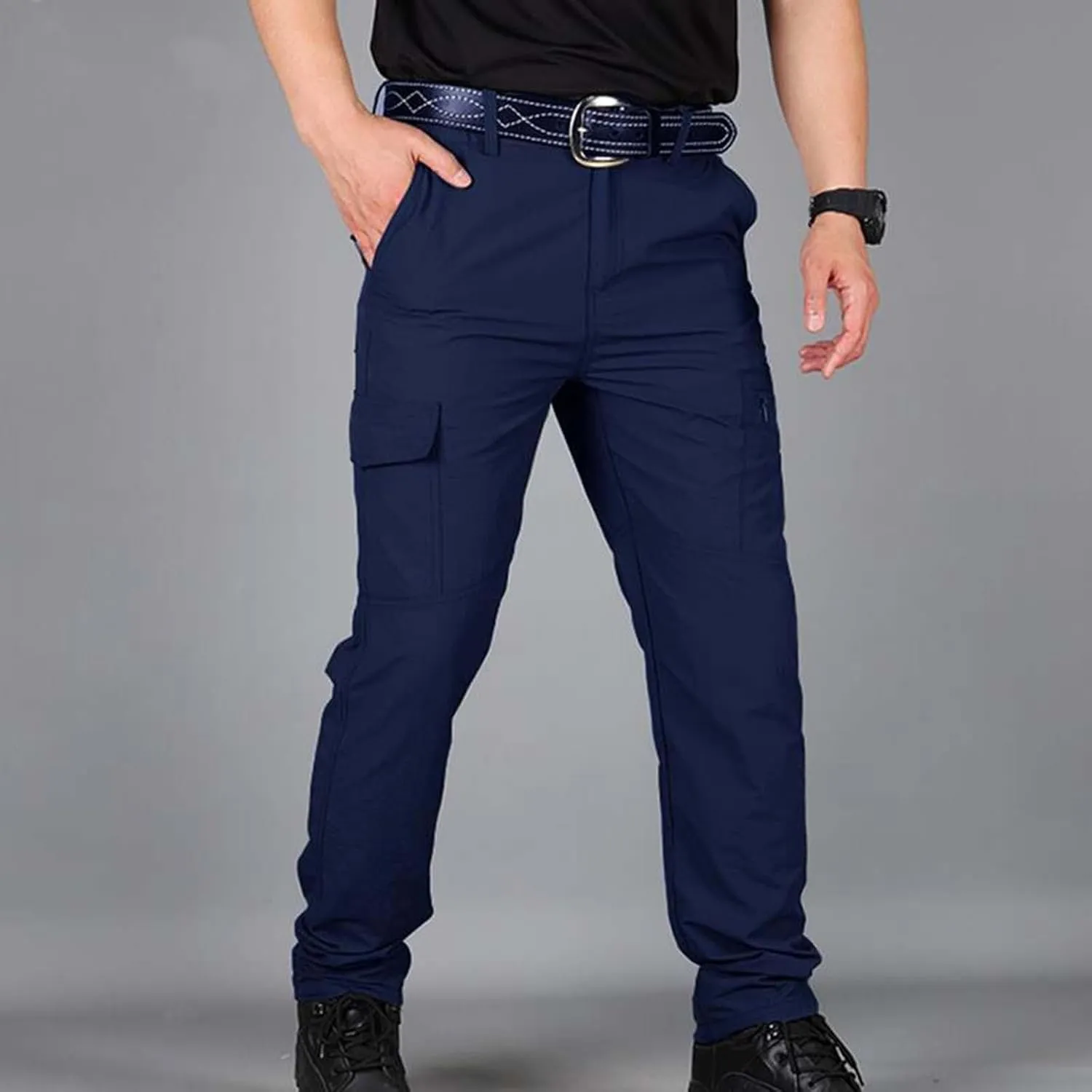 Work Cargo Pants for Men Baggy Slim Fit Waterproof Lightweight Hiking Pants Camp Combat Tactical Pants Multi Pockets
