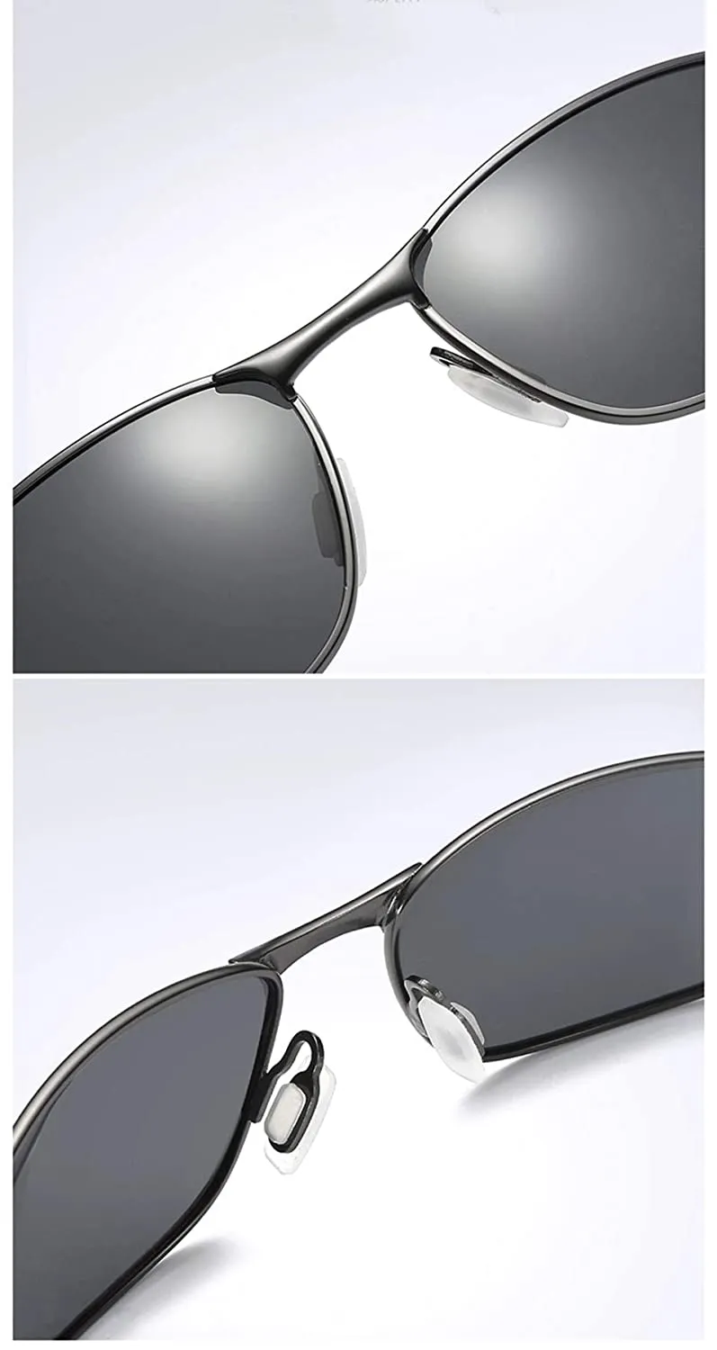 Wrap Around HD Polarised Aviator Unbreakable Metal Frame Sunglasses