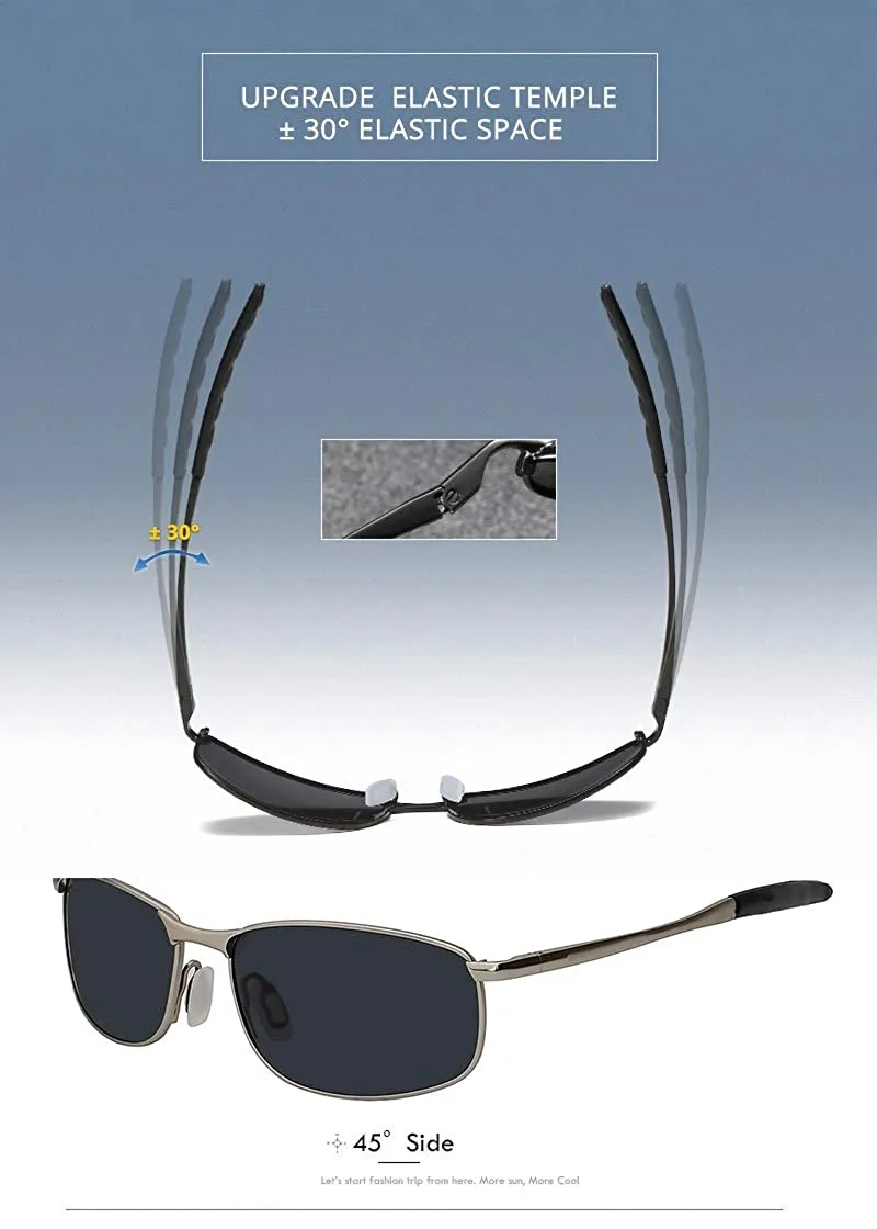 Wrap Around HD Polarised Aviator Unbreakable Metal Frame Sunglasses