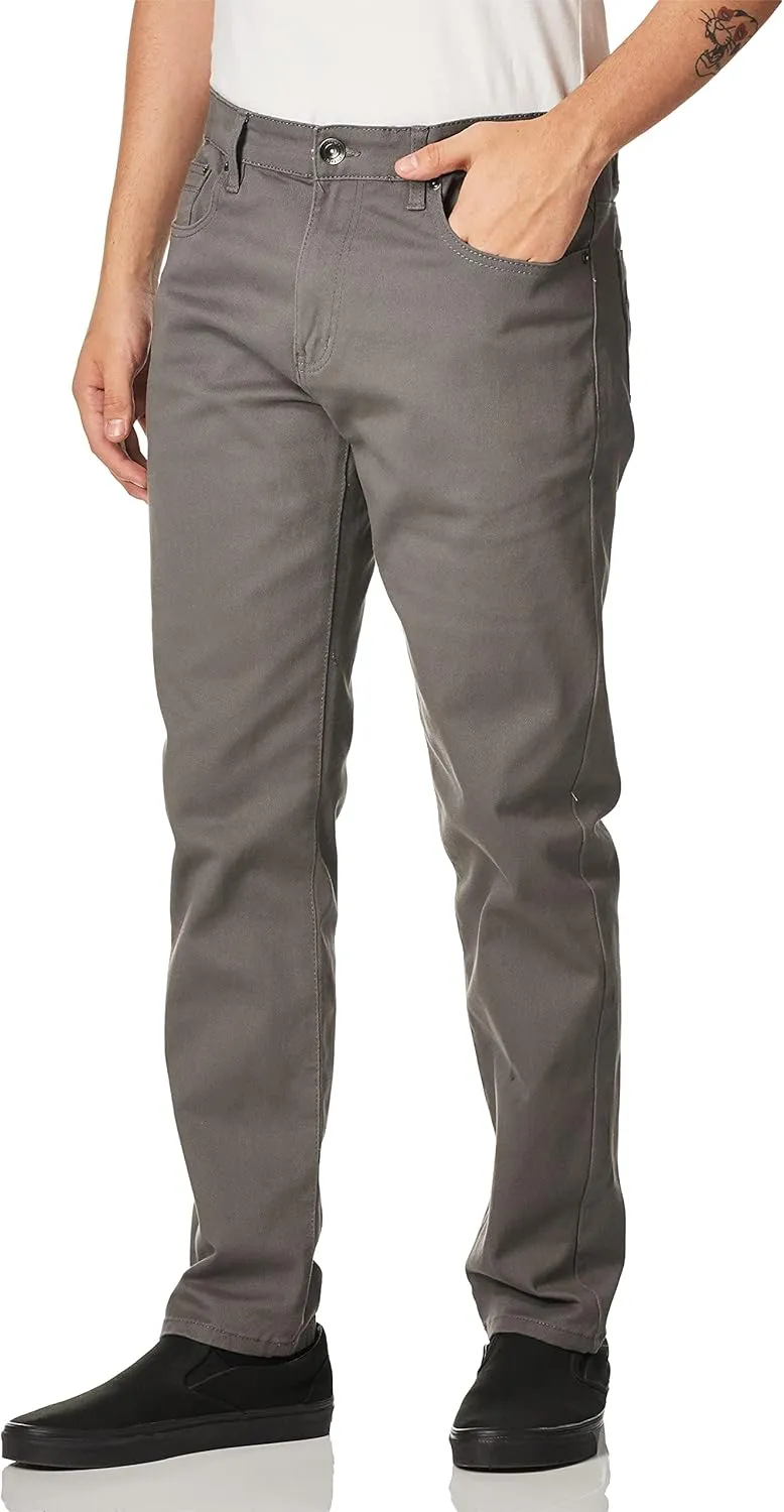 WT02 Men's Basic Color Twill Stretchable Skinny Pants