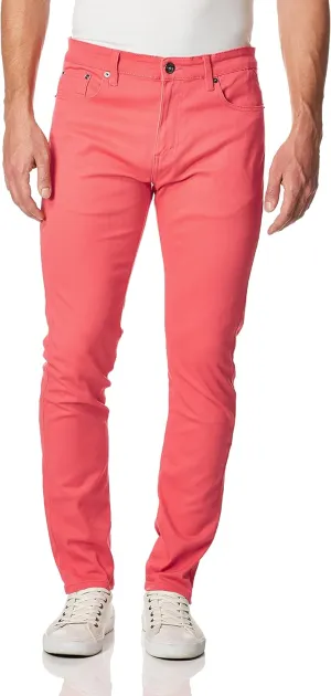 WT02 Men's Basic Color Twill Stretchable Skinny Pants