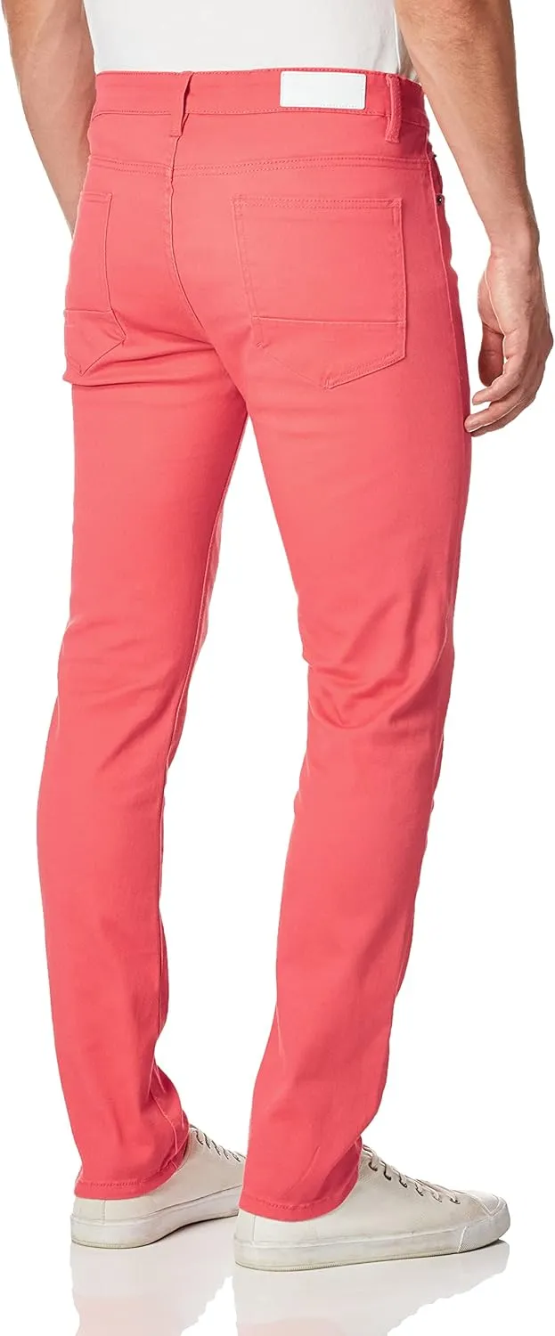 WT02 Men's Basic Color Twill Stretchable Skinny Pants