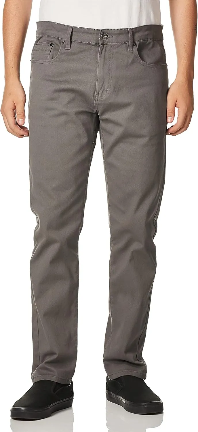 WT02 Men's Basic Color Twill Stretchable Skinny Pants