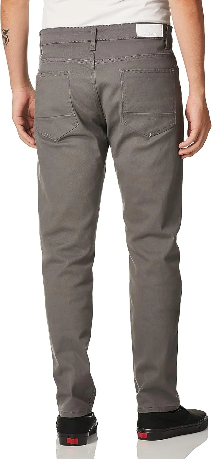 WT02 Men's Basic Color Twill Stretchable Skinny Pants