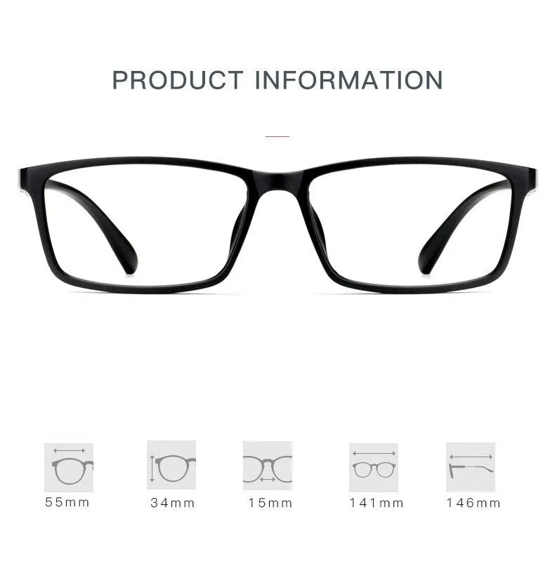 Yimaruili Men's Full Rim Square Frame Resin Eyeglasses D114